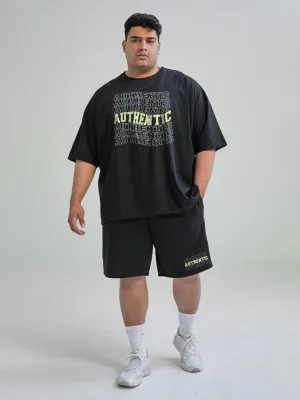 Authentic Cotton Mens T Shirt and Shorts Combo Set (Plus Size)