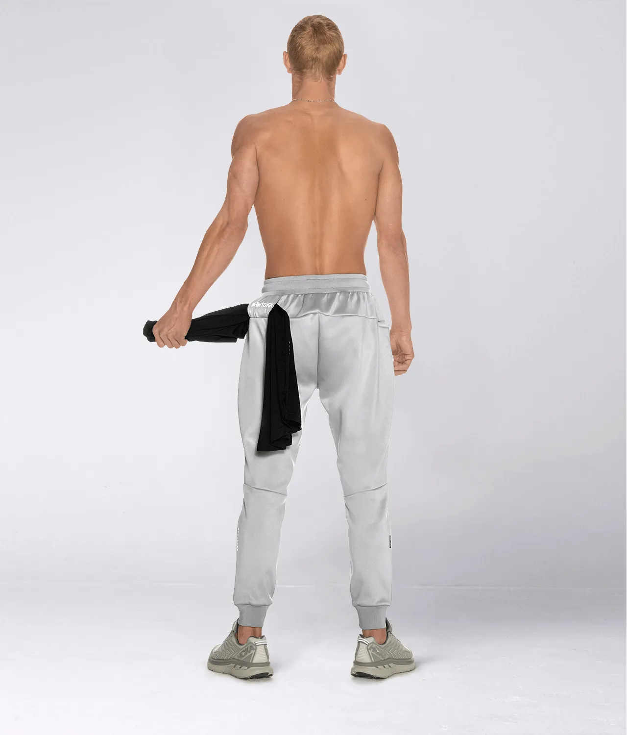 Born Tough Momentum Zipper Athletic Jogger Pants For Men Grey