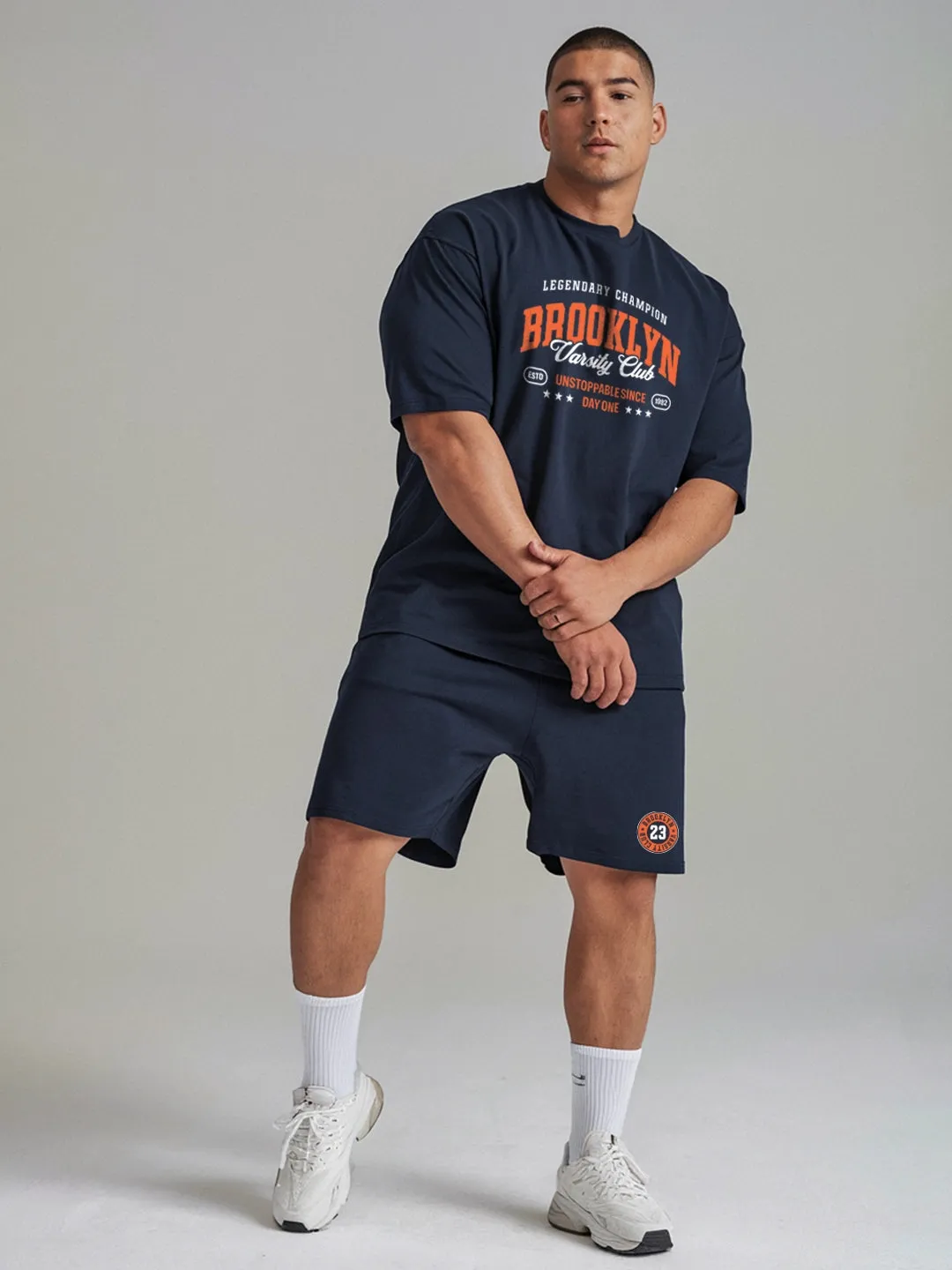 Brooklyn Cotton Mens T Shirt and Shorts Combo Set