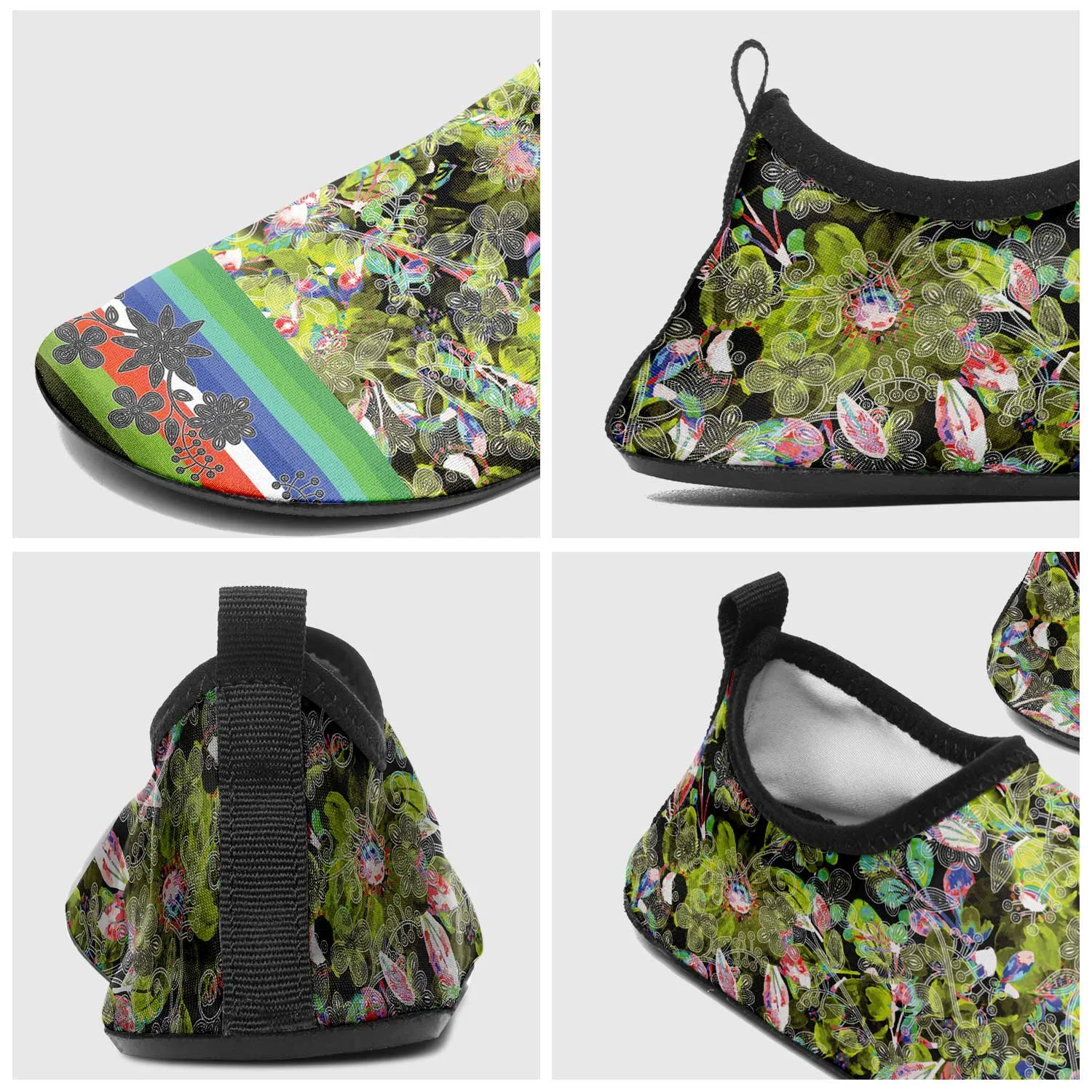 Culture in Nature Green Leaf Kid's Sockamoccs Slip On Shoes