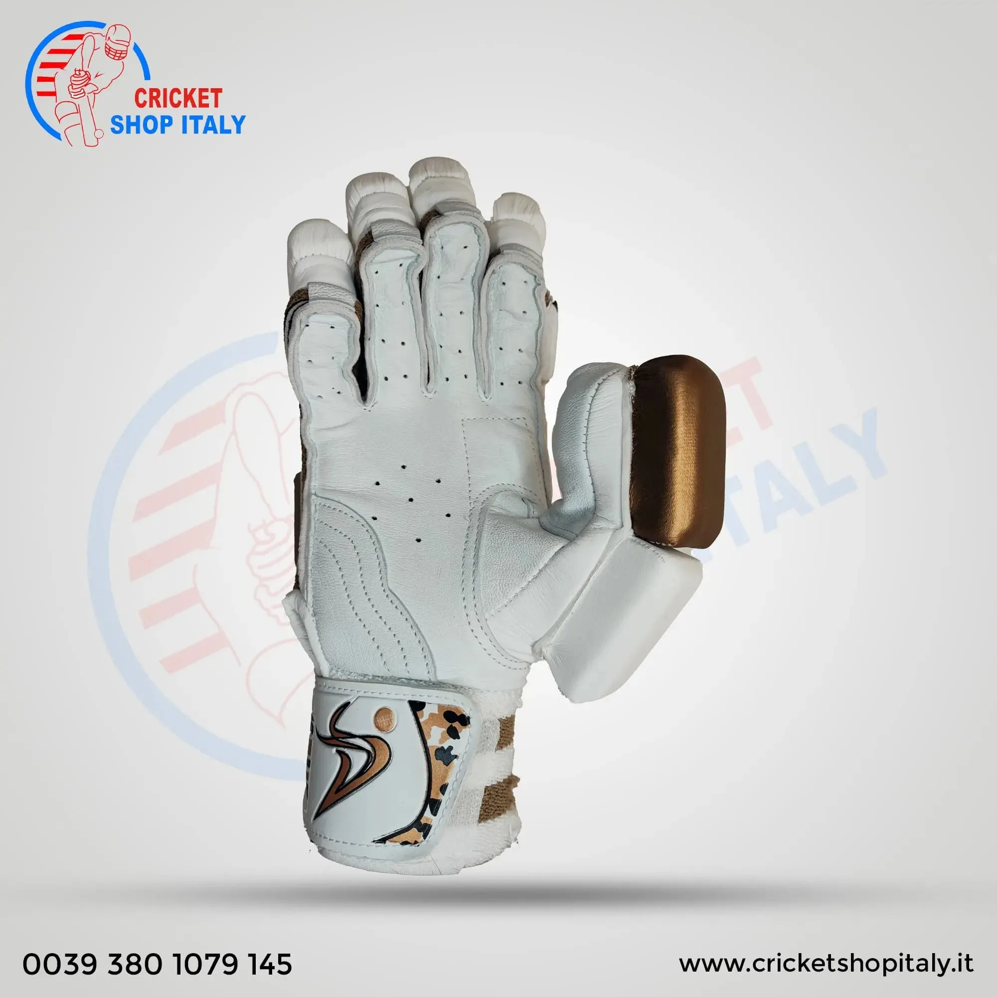 DS D 1.0 White/Gold Batting Gloves Youth