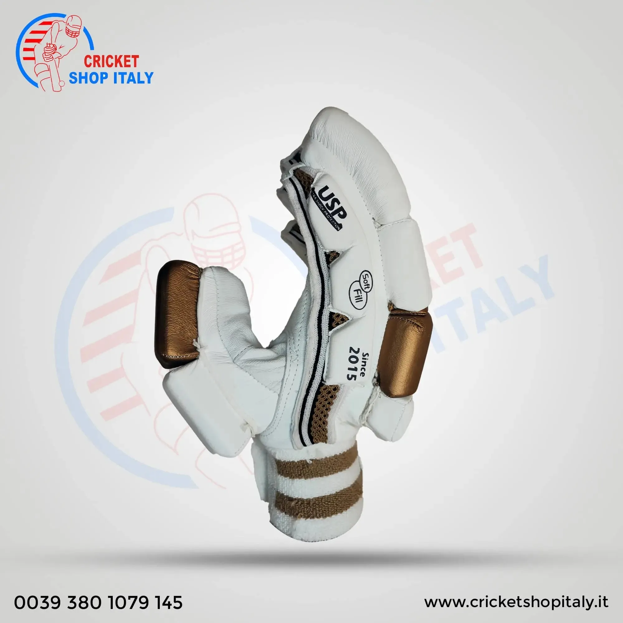 DS D 1.0 White/Gold Batting Gloves Youth