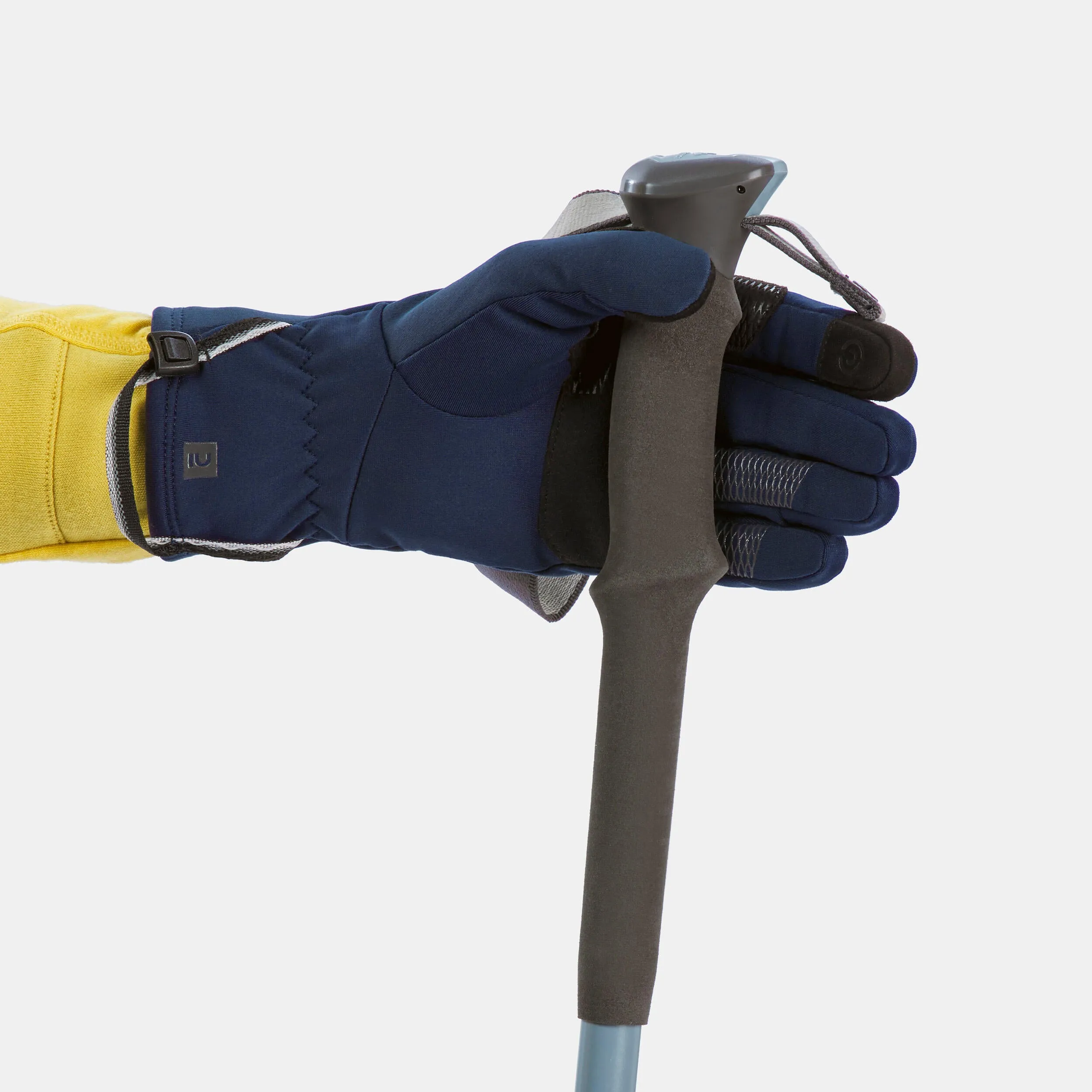 Elastic tactile trekking gloves Forclaz MT500, dark blue