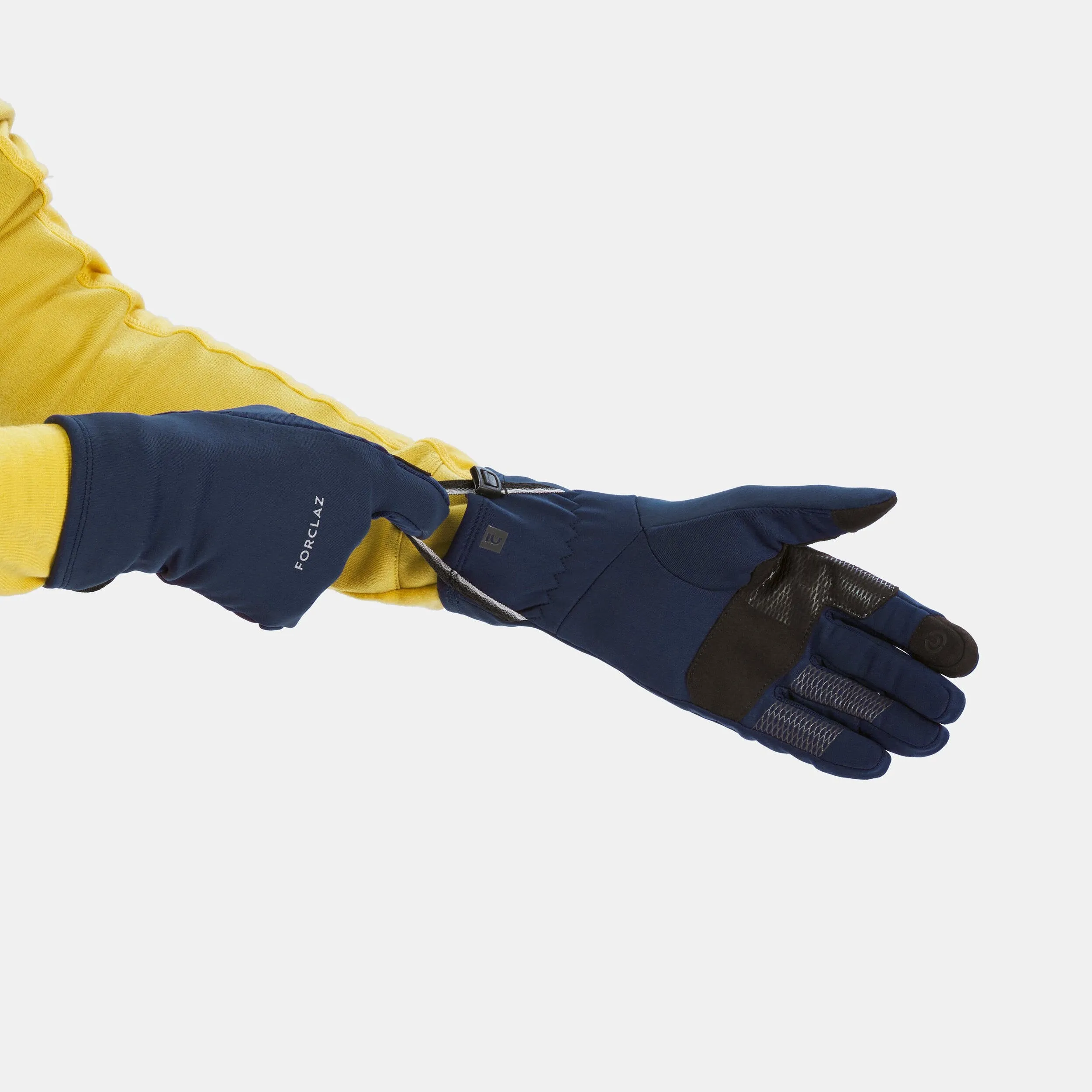 Elastic tactile trekking gloves Forclaz MT500, dark blue
