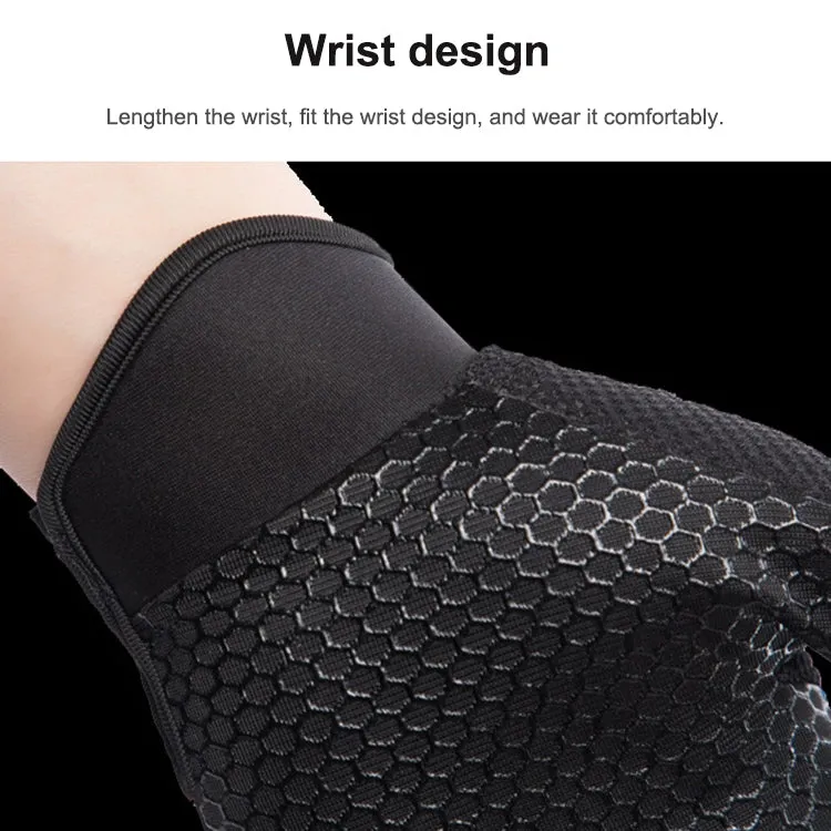 HSLEJP Outdoor Sports Breathable Touch Screen Antiskid Cycling Full Finger Gloves, Size: L(Black)