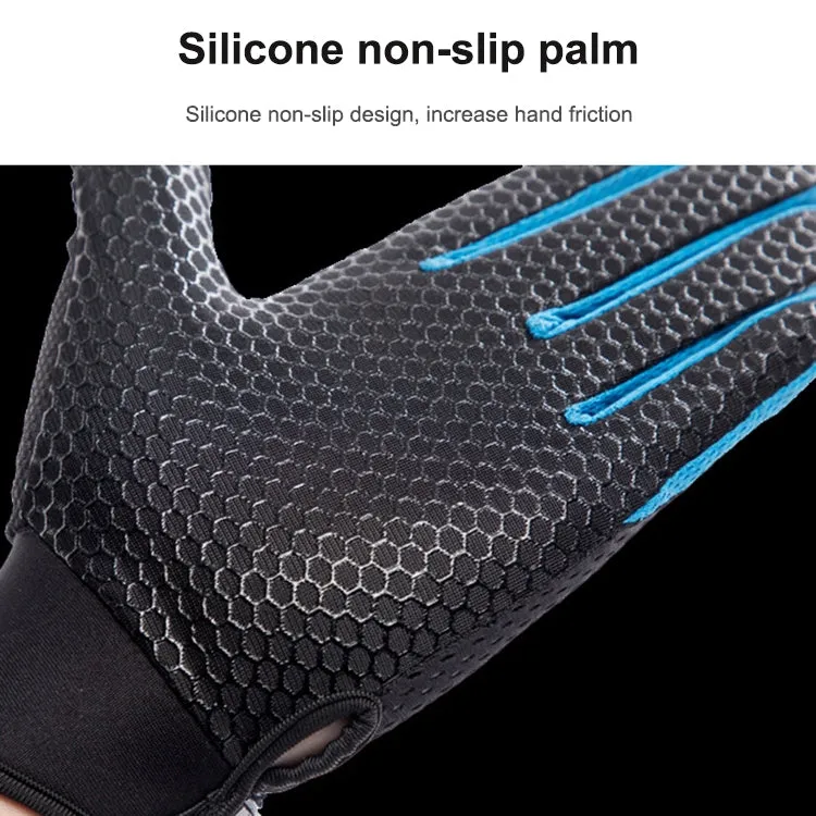 HSLEJP Outdoor Sports Breathable Touch Screen Antiskid Cycling Full Finger Gloves, Size: L(Black)