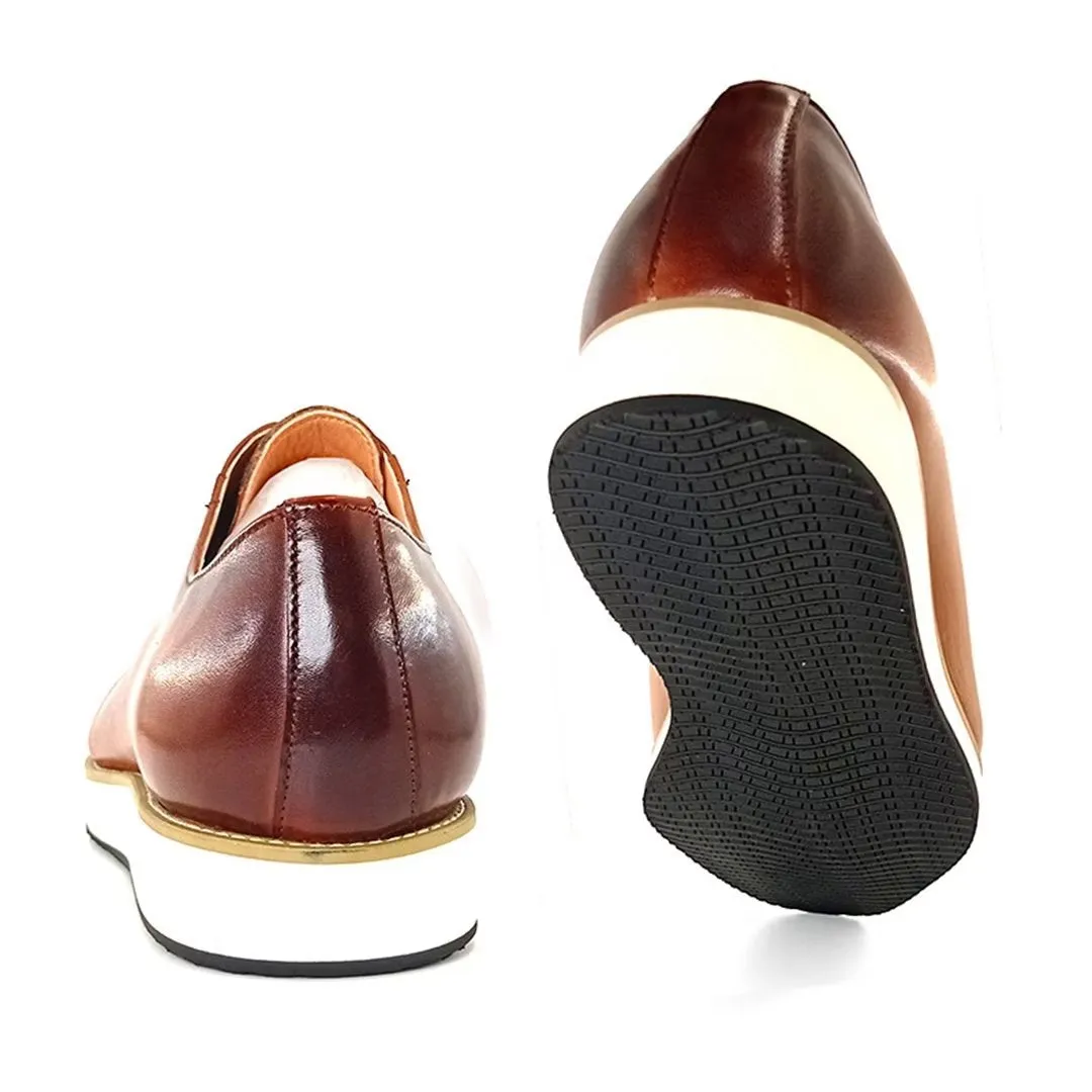 LeatherLux Square Toe Genuine Leather Casual Shoes