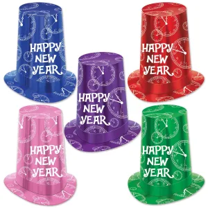 New Year's Eve Midnight Clock Super Hi-Hats (25 per Case)