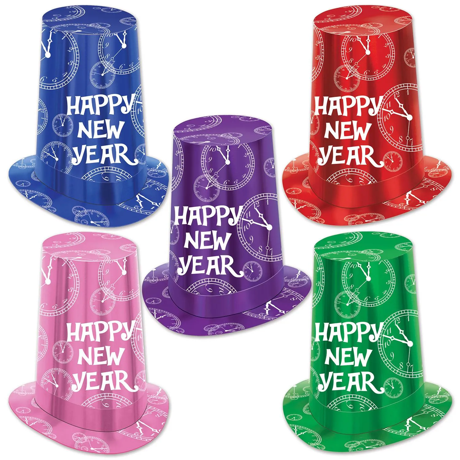 New Year's Eve Midnight Clock Super Hi-Hats (25 per Case)