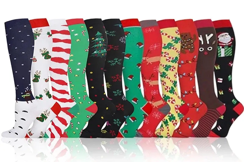 ROYALUCK 12 Pairs Graduated Compression Socks for Running, Athletic Sports(15-20mmHg)