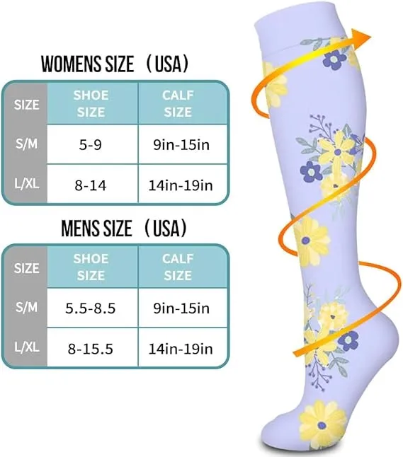 ROYALUCK 12 Pairs Graduated Compression Socks for Running, Athletic Sports(15-20mmHg)