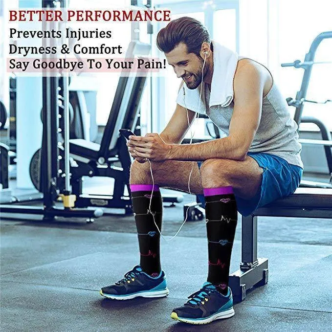ROYALUCK 4 Pairs Compression Socks for Women Circulation-Best Support for Nurses,Running,Athletic,Travel