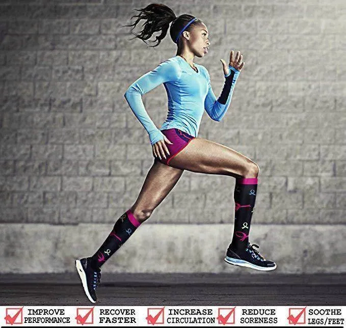 ROYALUCK 4 Pairs Compression Socks for Women Circulation-Best Support for Nurses,Running,Athletic,Travel