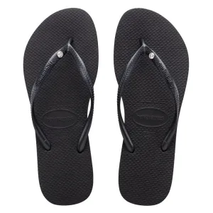 Slim Crystal SW ll Black Thongs