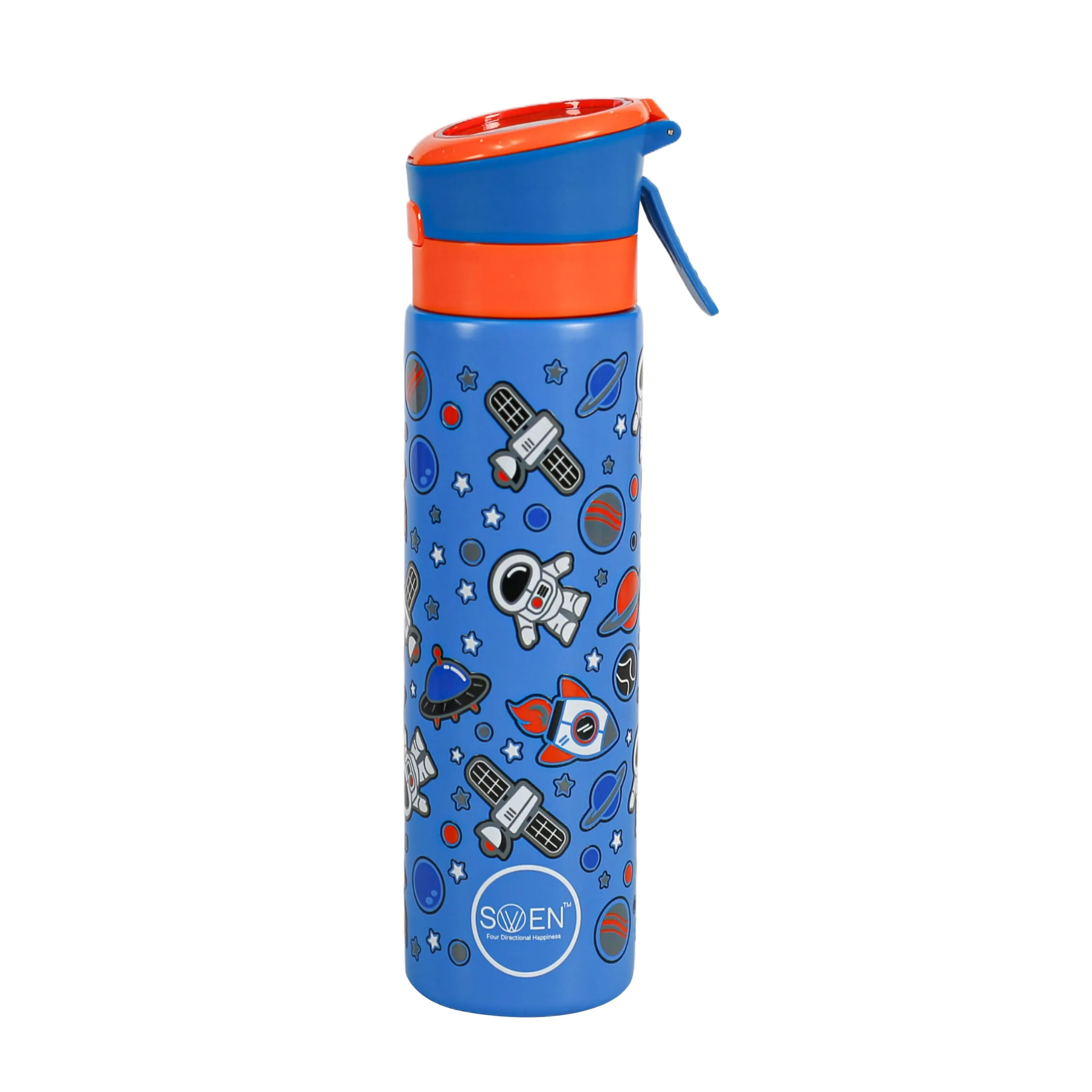 Swen Insulated Stainless Steel Space Theme Mist Bottle, Blue And Orange Color - 540ml