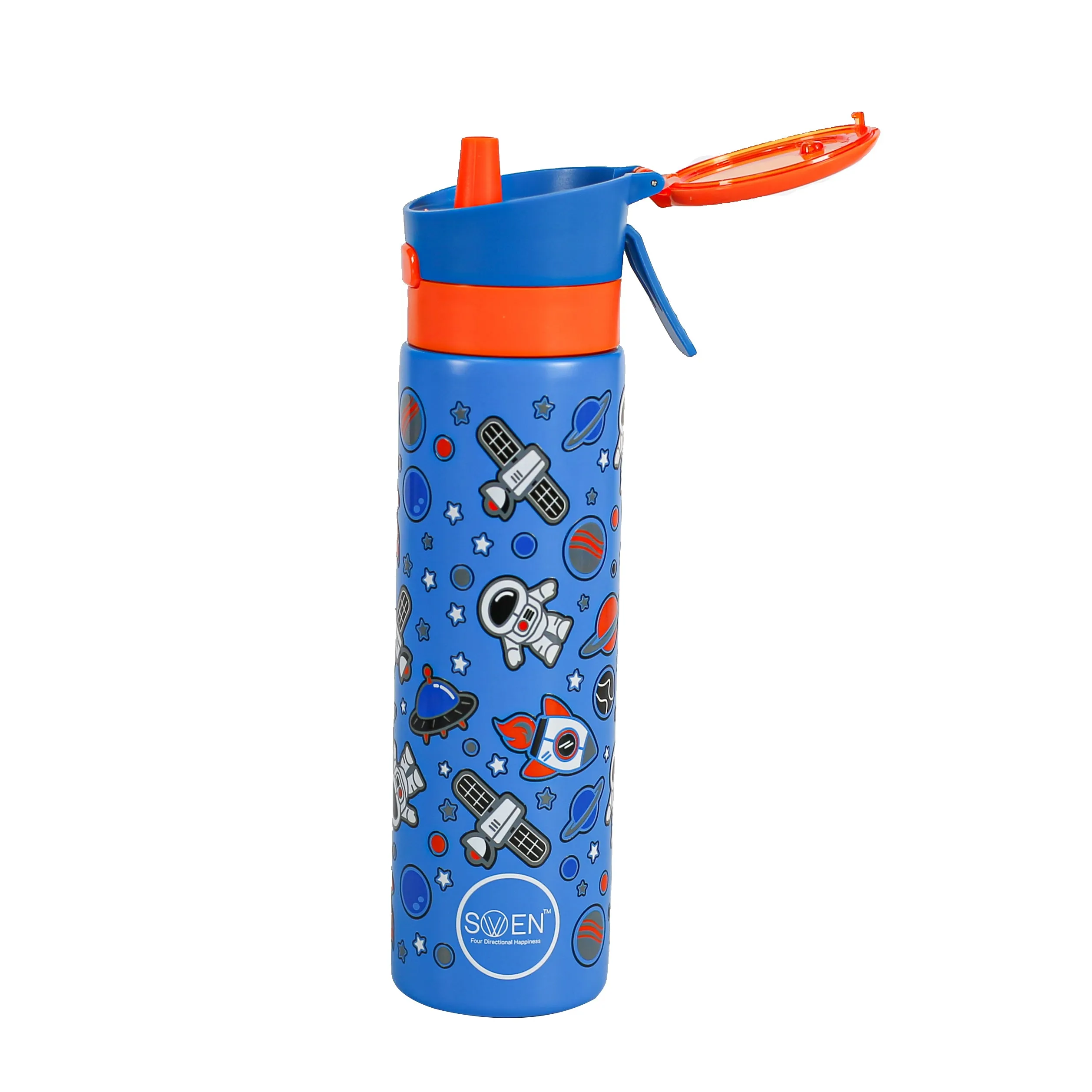 Swen Insulated Stainless Steel Space Theme Mist Bottle, Blue And Orange Color - 540ml