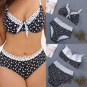 Swimwear women Casual plus size swimwear Fashion Plus Size Print Striped Split Swimsuit Beachwear Bikini Swimsuit Y603