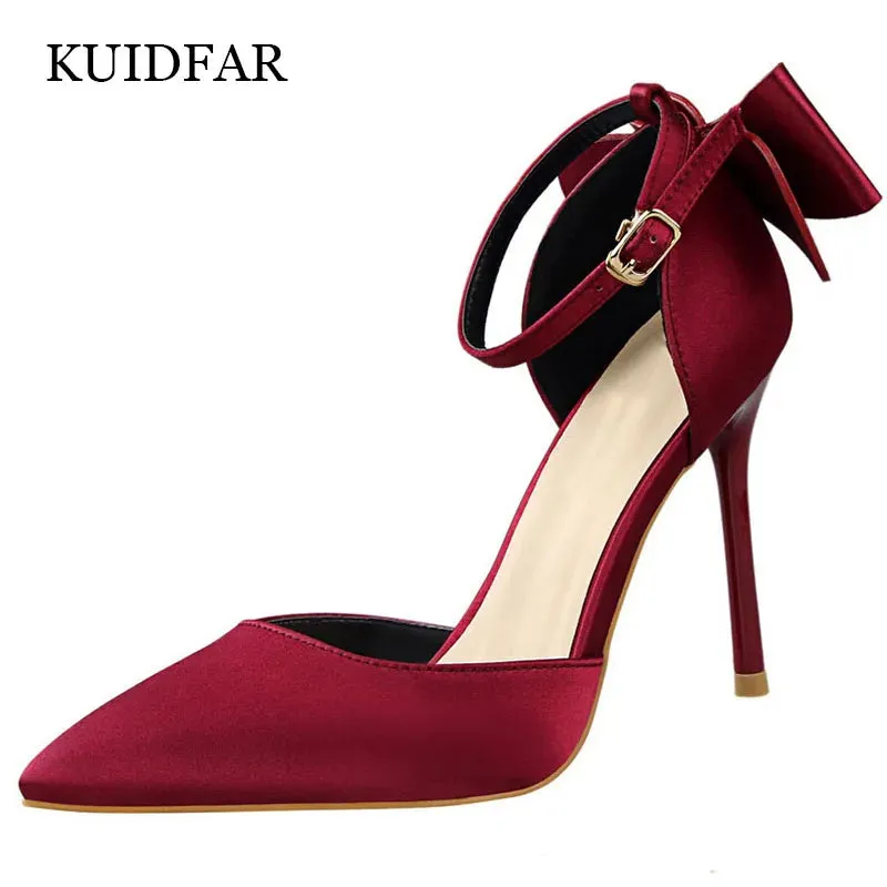 Women Pumps 10CM High Heels For Women Wedding Party Shoes Woman Heels Bow-knot Pumps Shoes Summer Heels Sandals Female