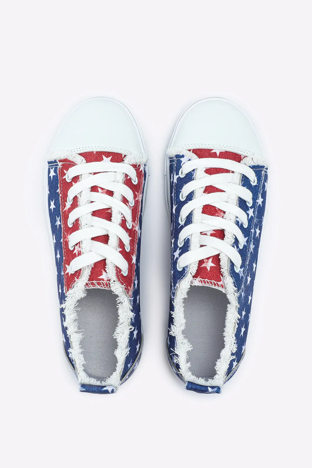 Women’s Canvas Shoes USA Flag Print Casual Slip on Shoes