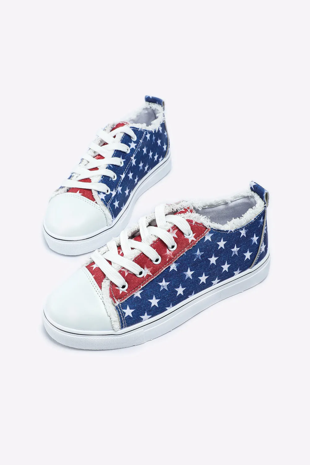 Women’s Canvas Shoes USA Flag Print Casual Slip on Shoes