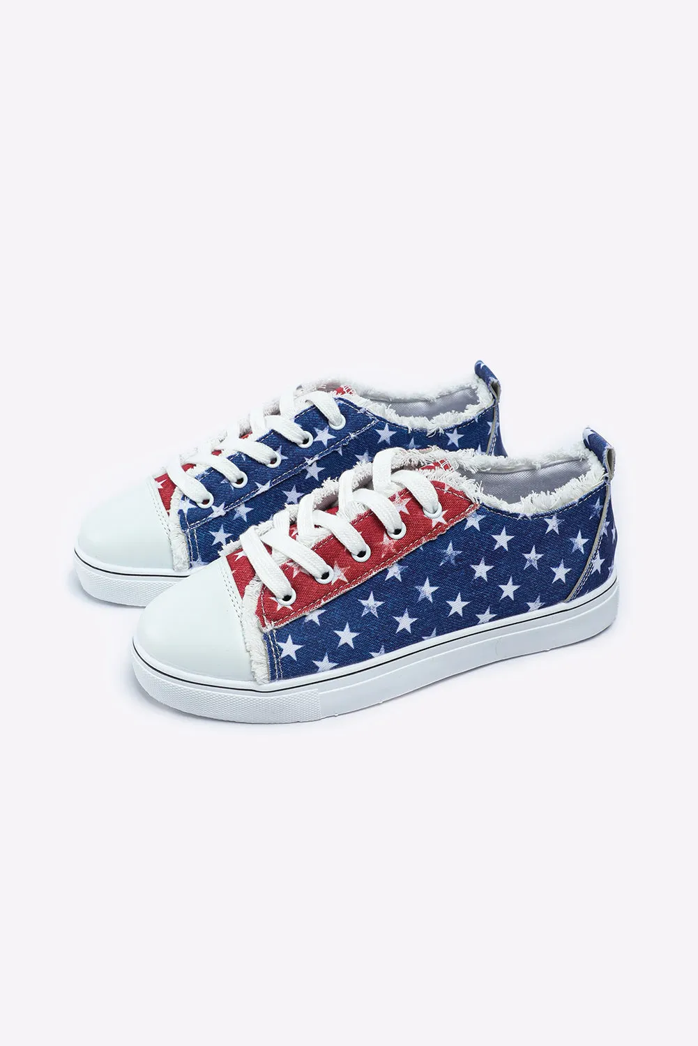 Women’s Canvas Shoes USA Flag Print Casual Slip on Shoes