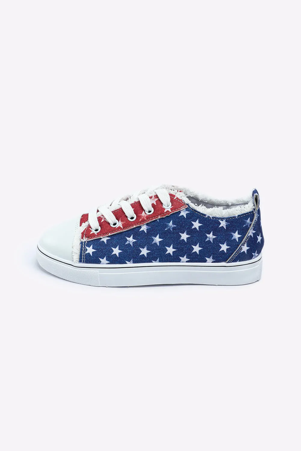 Women’s Canvas Shoes USA Flag Print Casual Slip on Shoes